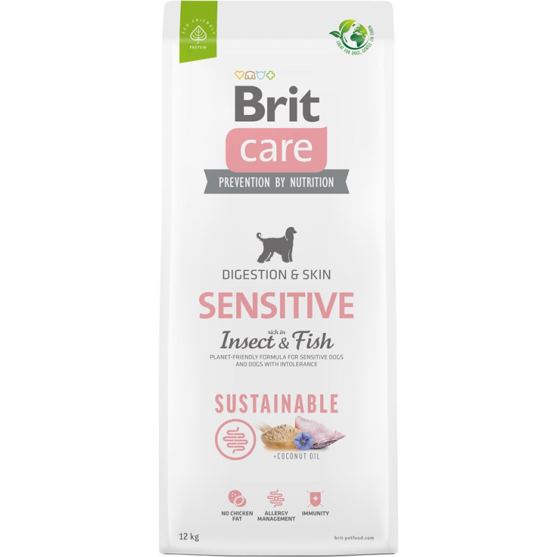 Brit Care Dog Sustainable Sensitive Insect & Fish - dry dog food - 12 kg