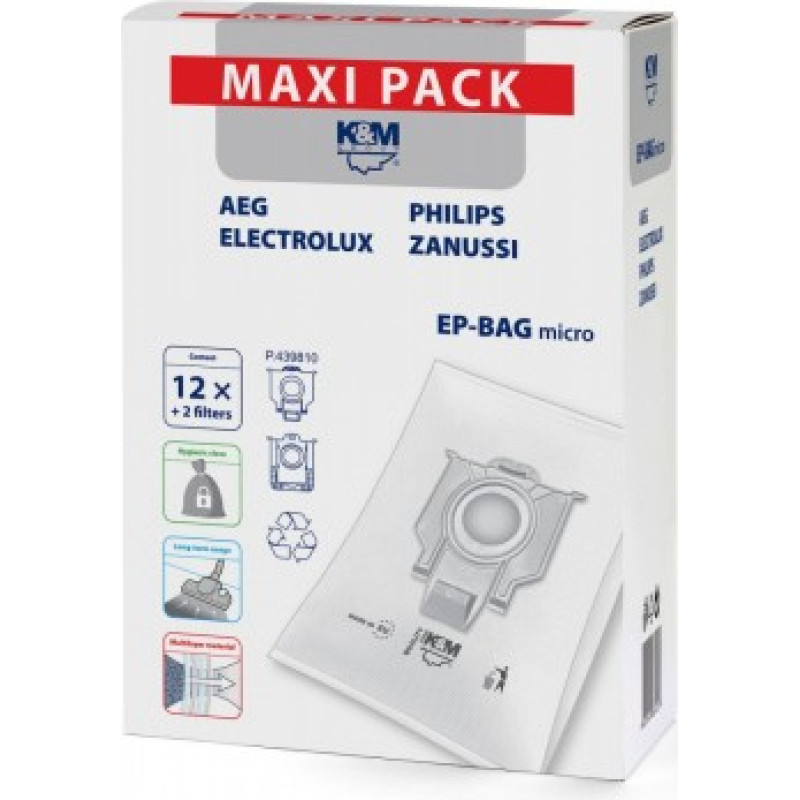K&M Vacuum bags 12 + 2 EP-BAG micro MAXI PACK