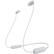Sony WI-C100 Bluetooth Wireless In-Ear Headphones, BT 5.0, Remote Control, White EU