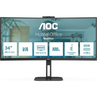AOC V5 CU34V5CW computer monitor 86.4 cm (34") 3440 x 1440 pixels Wide Quad HD LED Black