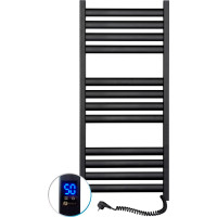 Navin Electric towel warmer Ellipse 500*1200 Sensor, right-hand version, black, 12-245053-5012.