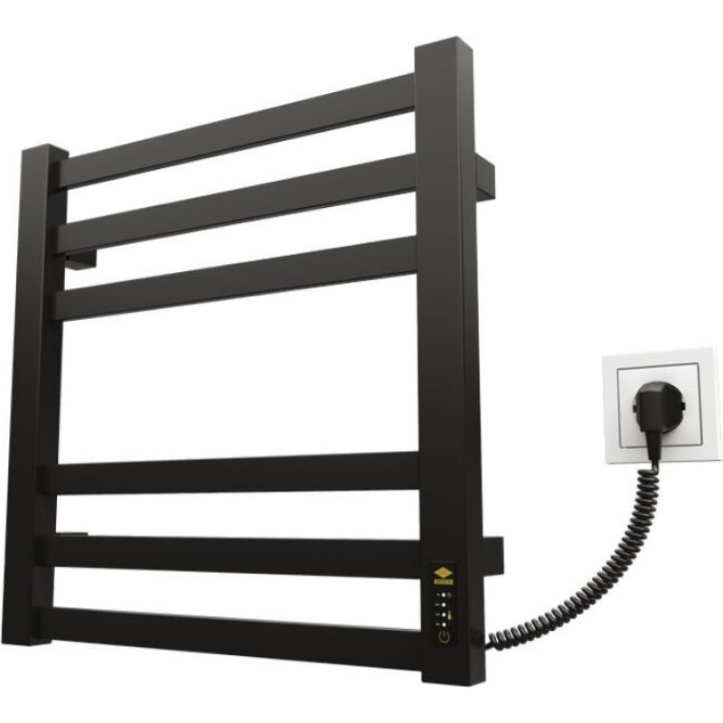 Kosser Towel warmer Gerda 500x500/6 ER with timer, black.