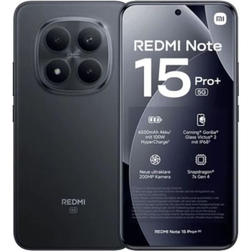 Xiaomi Redmi note 15 pro+ 5G 8GB RAM 256GB no charger black EU MZB0MI4EU