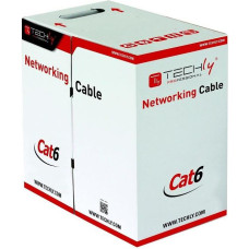 Techly Installation cable twisted pair UTP Cat6 4x2 wire CCA 305m gray