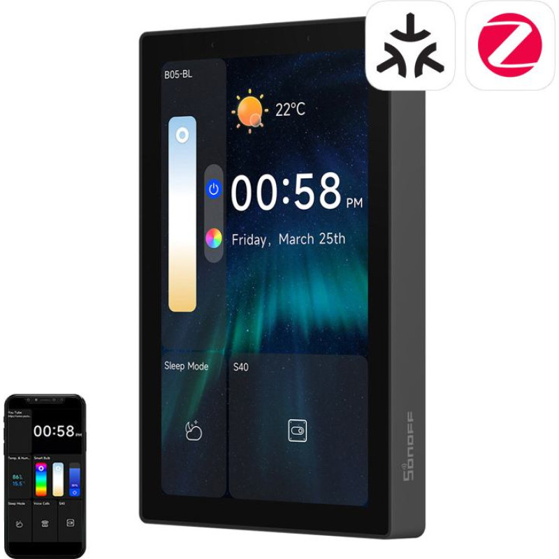Sonoff NSPanel Pro 120 Smart Control Panel Matter WiFi/Bluetooth/ZigBee (black)