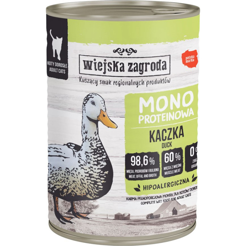 Wiejska Zagroda Monoprotein Duck - wet cat food - 400g
