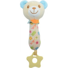 Tulilo Toy with sound - Teddy bear beige and blue 17 cm