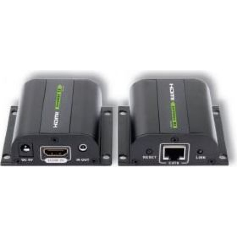 Techly HDMI Extender on Cat.5e/6/6a/7 twisted pair cable, with IR receiver, black