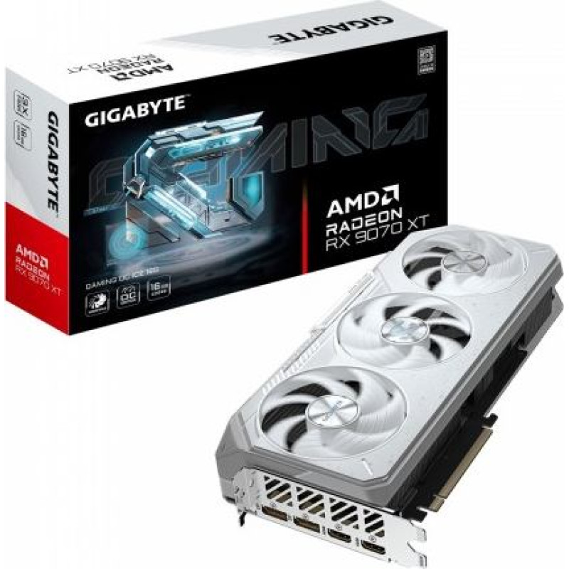 Gigabyte Graphics card Radeon RX 9070 XT GAMING OC WHITE 16GB GDDR6 256 BIT