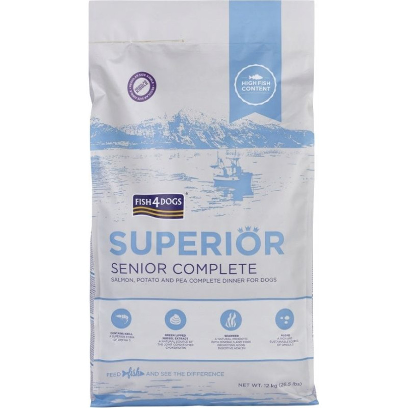 Fish4Dogs Superior Senior Medium  Complete Salmon - dry dog food - 12kg