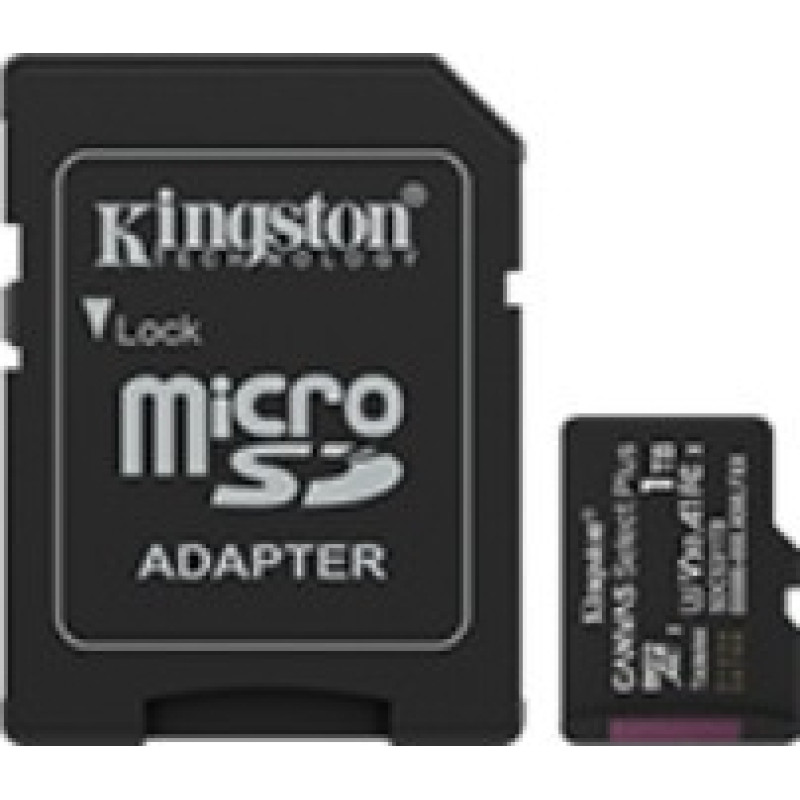 Kingston microSD memory card 1TB Canvas Select+ G3 150MB/s with adapter