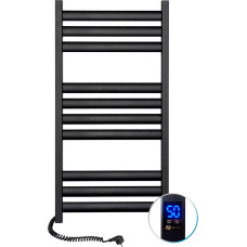 Navin Electric towel warmer Ellipse 500*1000 Sensor, left-hand version, black, 12-245153-5010.