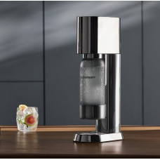 Sodastream Carbonated beverage maker, stainless steel.