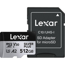 Lexar Karta pamięci Lexar High-Performance Silver Plus microSDXC 512GB + adapter