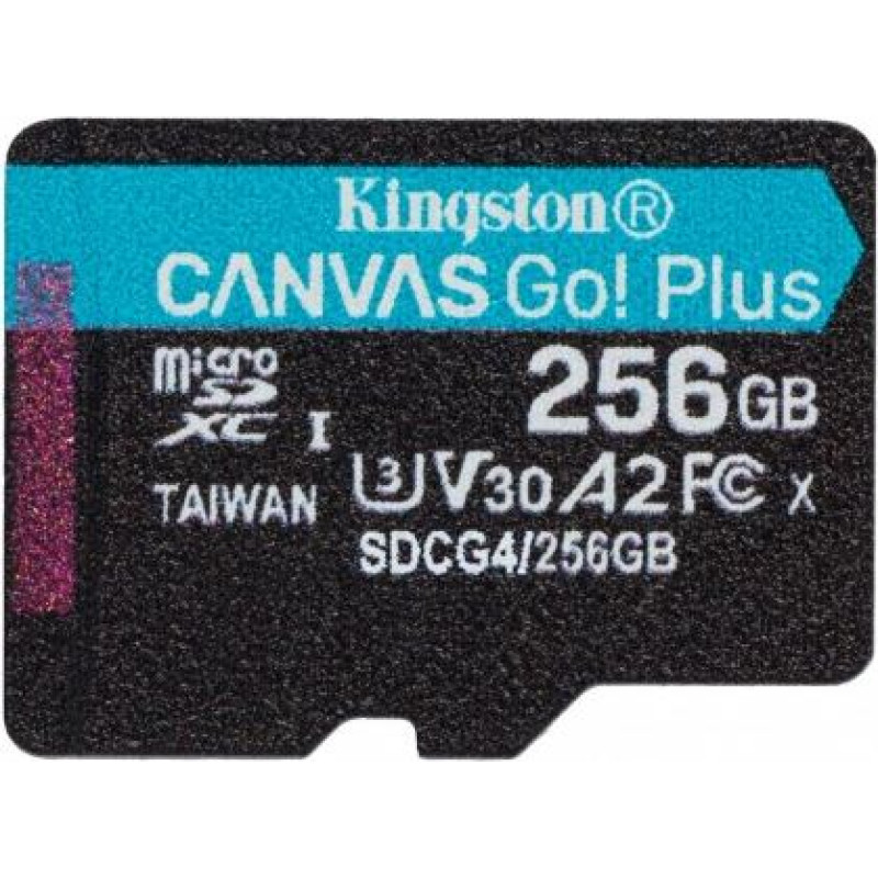 Kingston Memory card microSD 256GB Canvas Go! Plus 200MB/s A2 U3 V30