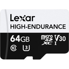 Lexar microSD High Endurance card 64GB C10 A1 U1 V30 100/35MB/s