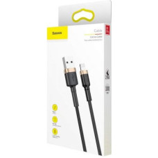 Baseus Lightning Cafule Cable 2.4A 1m Gold + Black (CALKLF-BV1)