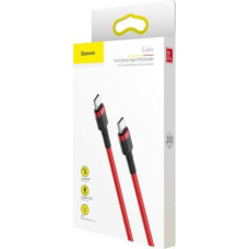 Baseus Type-C Cafule PD 2.0, 60W, flash charging Cable (20V 3A), 2m, Red (CATKLF-H09)