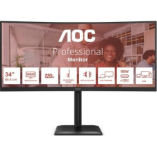 AOC Monitor CU34E4CV 34-inch 120Hz Curved VA HDMIx2 DP RJ45 HAS Speakers