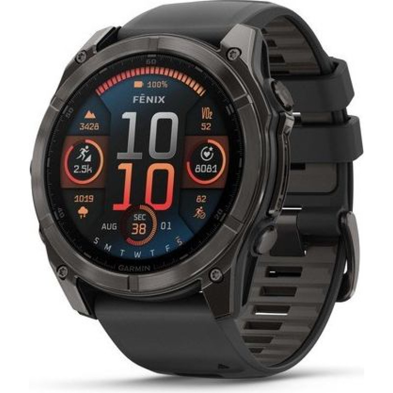 Garmin Fenix 8 3.56 cm (1.4") AMOLED 51 mm Digital 454 x 454 pixels Touchscreen Titanium Wi-Fi GPS (satellite)