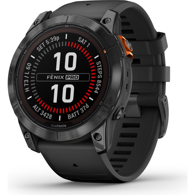 Garmin fēnix 7X Pro 3.56 cm (1.4") MIP 51 mm Digital 280 x 280 pixels Touchscreen Grey Wi-Fi GPS (satellite)