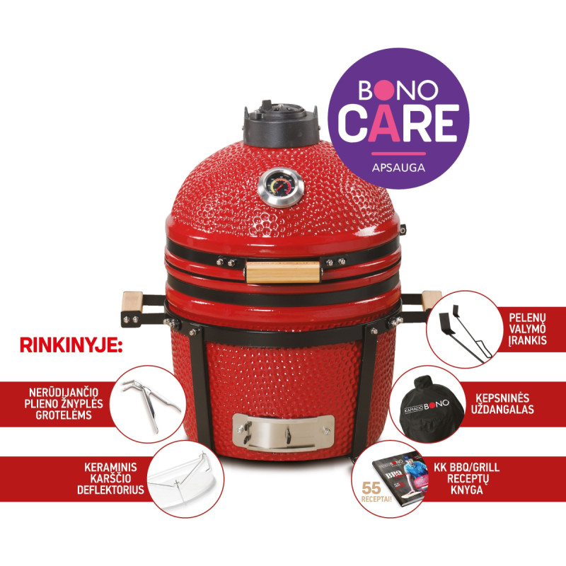 Kamado Grill BONO MINIMO, red