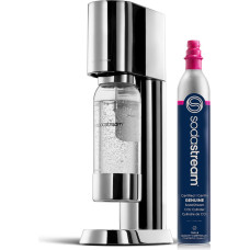 Sodastream Carbonated beverage maker, stainless steel.