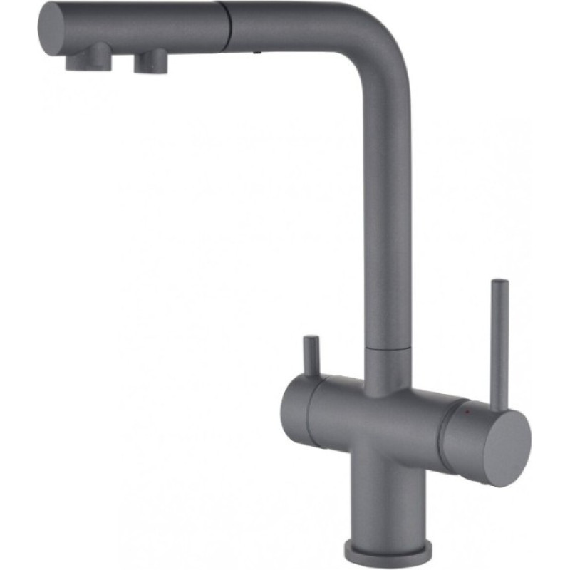 Helika Kitchen mixer tap with pull-out hose and connection for filtered water, Aquaduo Plus 2683.