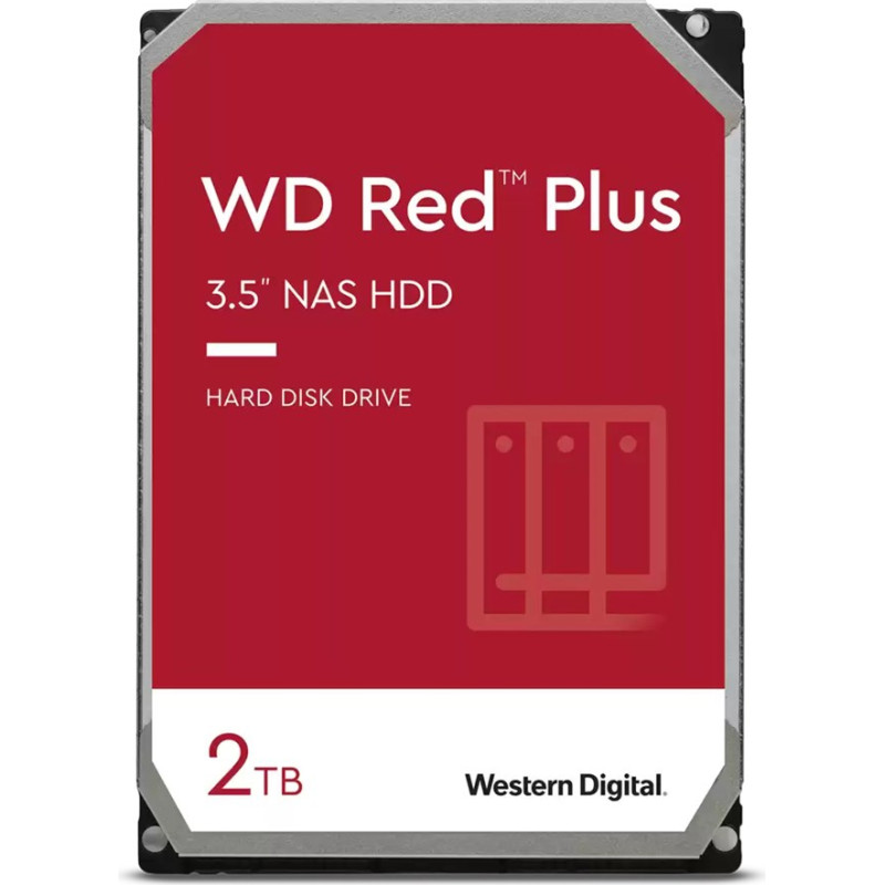 WD Western Digital Red Plus internal hard drive 2 TB 5400 RPM 64 MB 3.5" Serial ATA