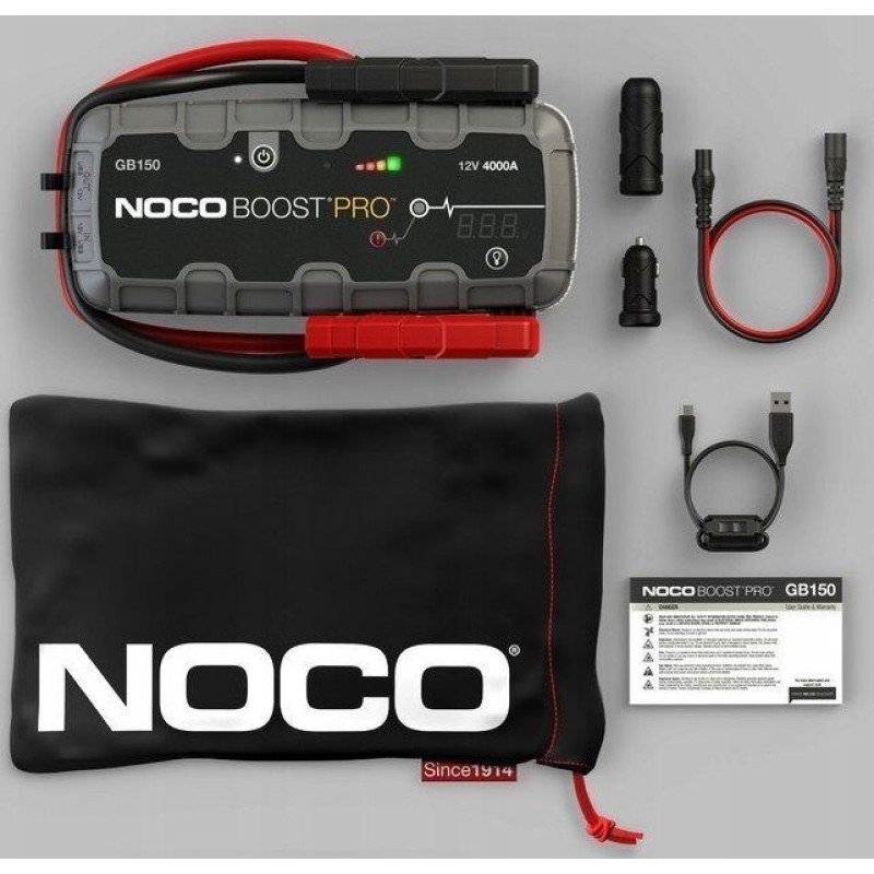 Noco GB150 Boost 12V 3000A Jump Starter starter device with integrated 12V/USB battery