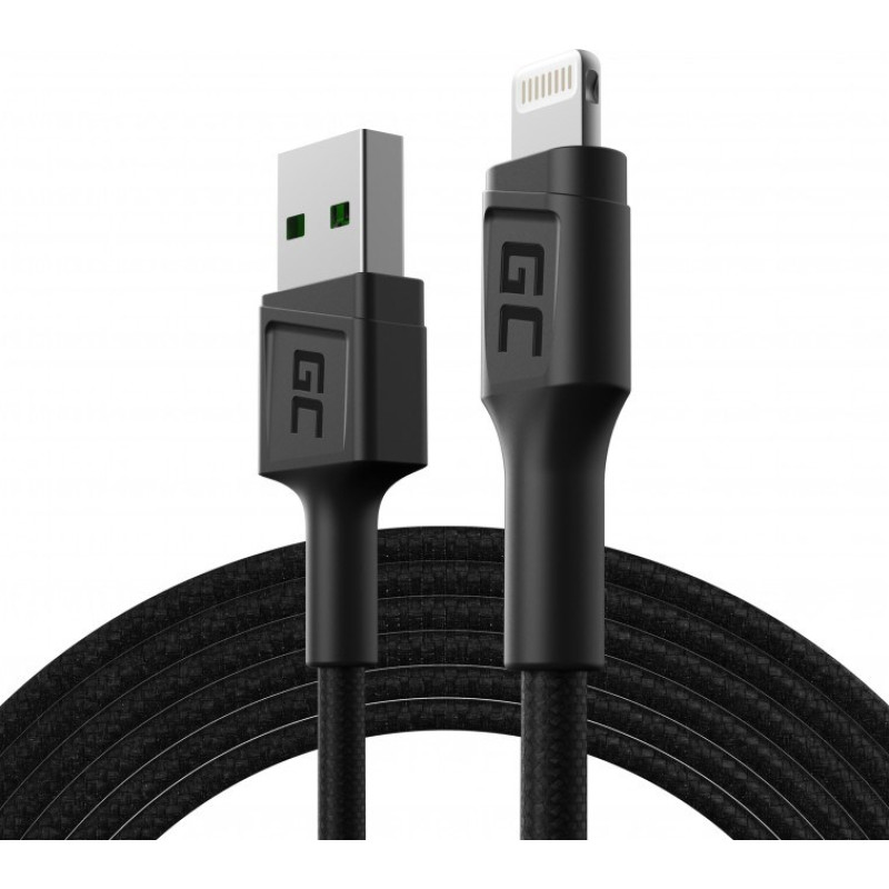 Green Cell KABGC18 lightning cable 2 m Black