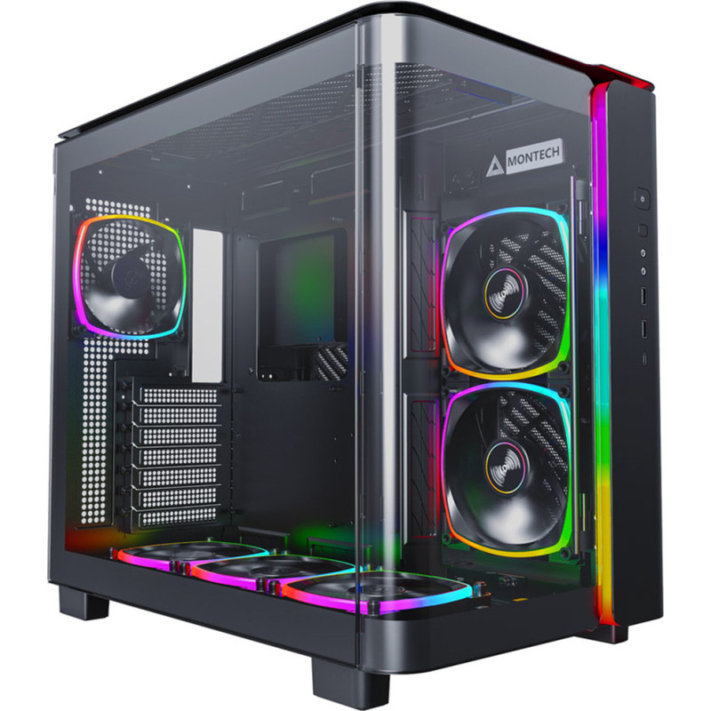 Montech KING 95 PRO, Tempered Glass, ARGB, Black