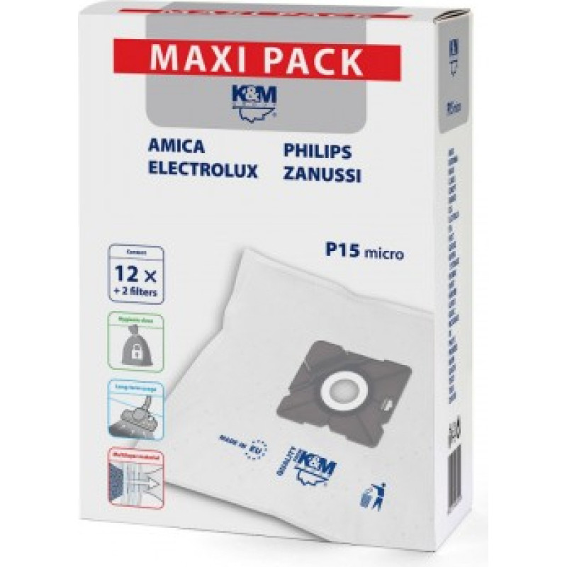 K&M Vacuum cleaner bags P15/maxi 12 pcs