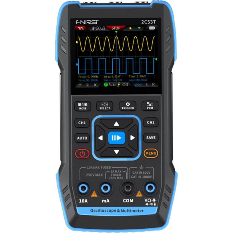 Fnirsi 2C53T portable 3in1 oscilloscope multimeter signal generator