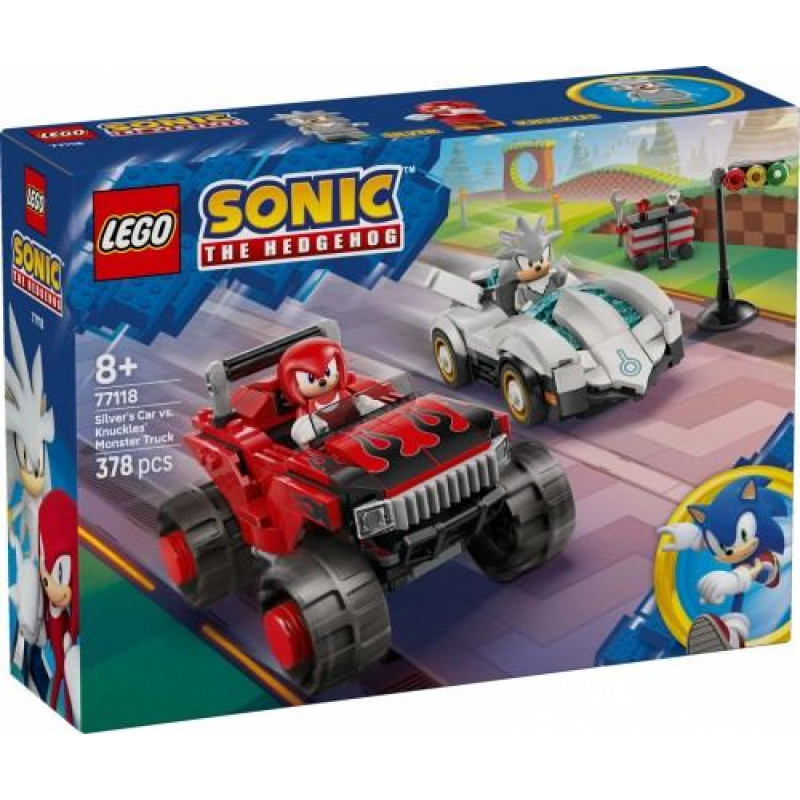 Lego Blocks Sonic 77118 Silvers Car vs. Knuckles Monster Truck