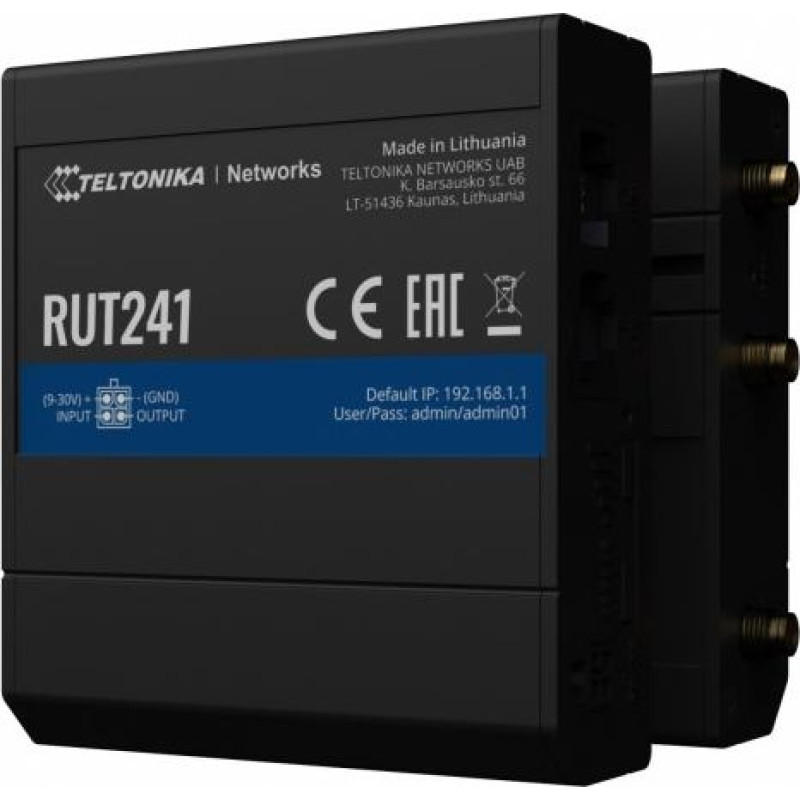 Teltonika Router LTE RUT241 (Cat 4), 2G ,WiFi, Ethernet