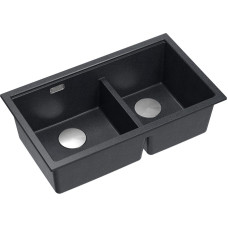 Quadron Double kitchen sink LOGAN 120, HQL7645U8_BS_U, undermount model.