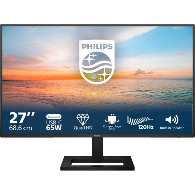 Philips 1000 series 27E1N1600AE/00 computer monitor 68.6 cm (27") 2560 x 1440 pixels Quad HD LCD Black