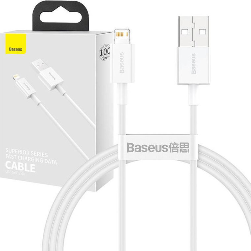 Baseus Superior Series Cable USB to Lightning, 2.4A, 1m (white)