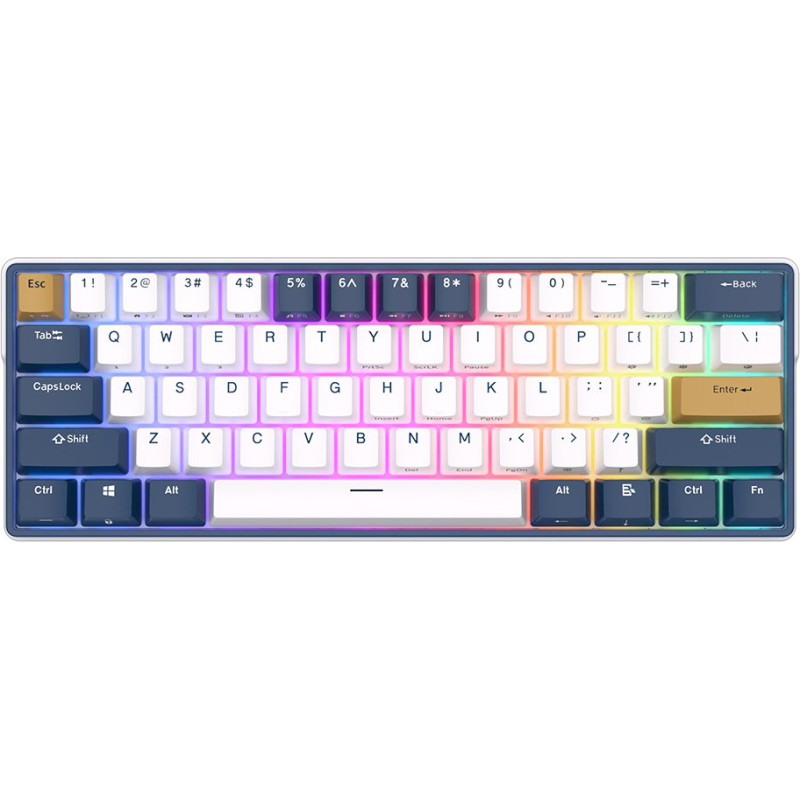 Royal Kludge RK61 Plus White, Sky Cyan Switch, US