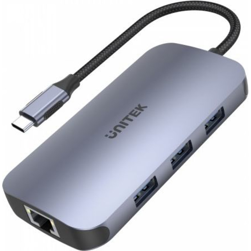 Unitek HUB USB-C 9in1, USB-C, HDMI, PD 100W,SD; D1071