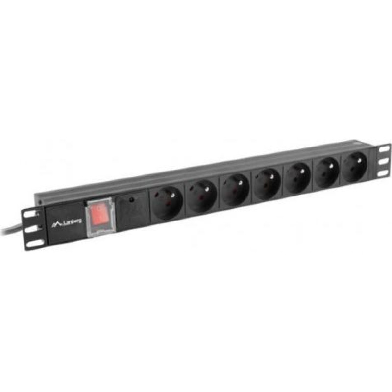 Lanberg Surge protector Rack PDU 19" 1U 16A 7X 230V PL 2m black