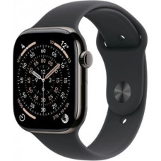 Apple Watch Series 11 GPS + Cellular 42mm Slate Titanium Case with Black Sport Band - M/L