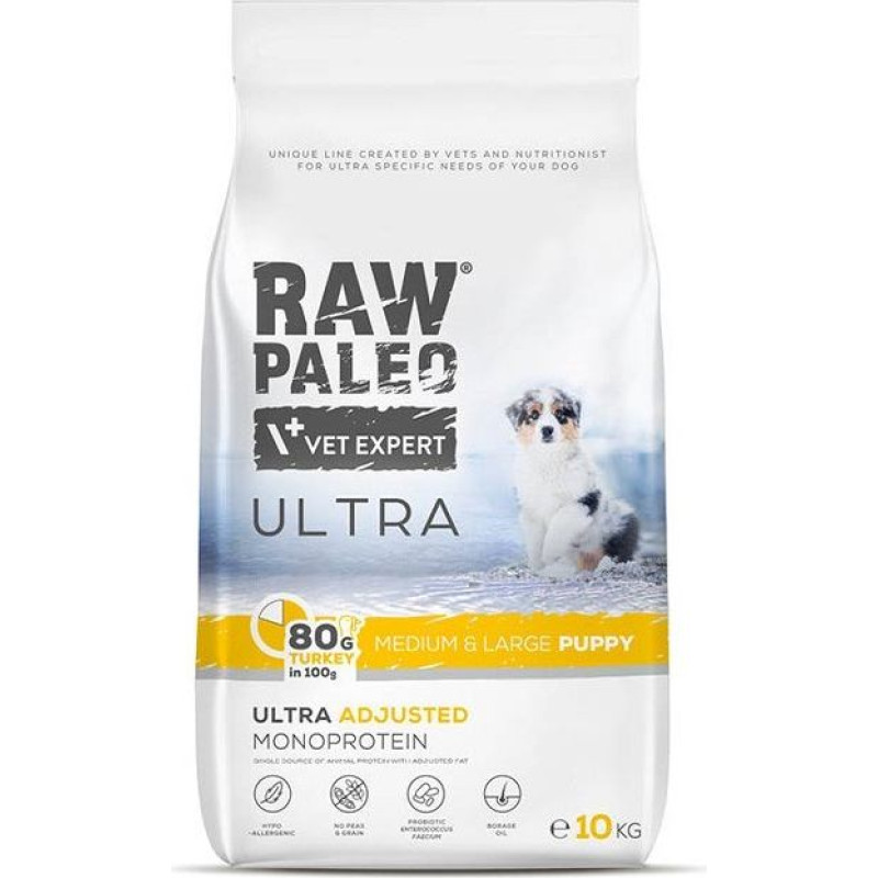 Vetexpert VET EXPERT RAW PALEO Ultra Medium&Large Puppy Turkey - dry food for puppies - 10 kg