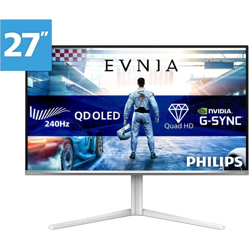 Philips Evnia 6000 27M2N6501L/00 computer monitor 67.3 cm (26.5") 2560 x 1440 pixels Quad HD QD-OLED White