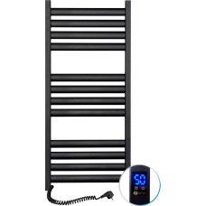 Navin Electric towel warmer, Ellipse 500*1200, sensor, left-hand version, black, 12-245153-5012.