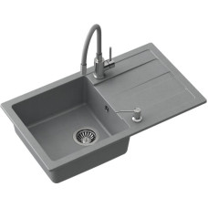 Quadron Sink with mixer and dispenser, READY MAX, TQ7744RMSZ, grey.