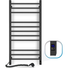 Navin Towel warmer Classic Quadro 500x1000 Sensor black, left, 12-216153-5010.