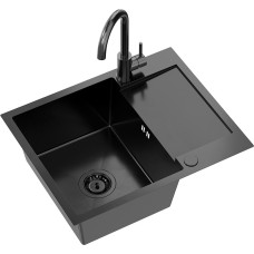 Quadron Kitchen sink with 1-bowl siphon + mixer with fixed stainless steel spout, LUKE 116, Z