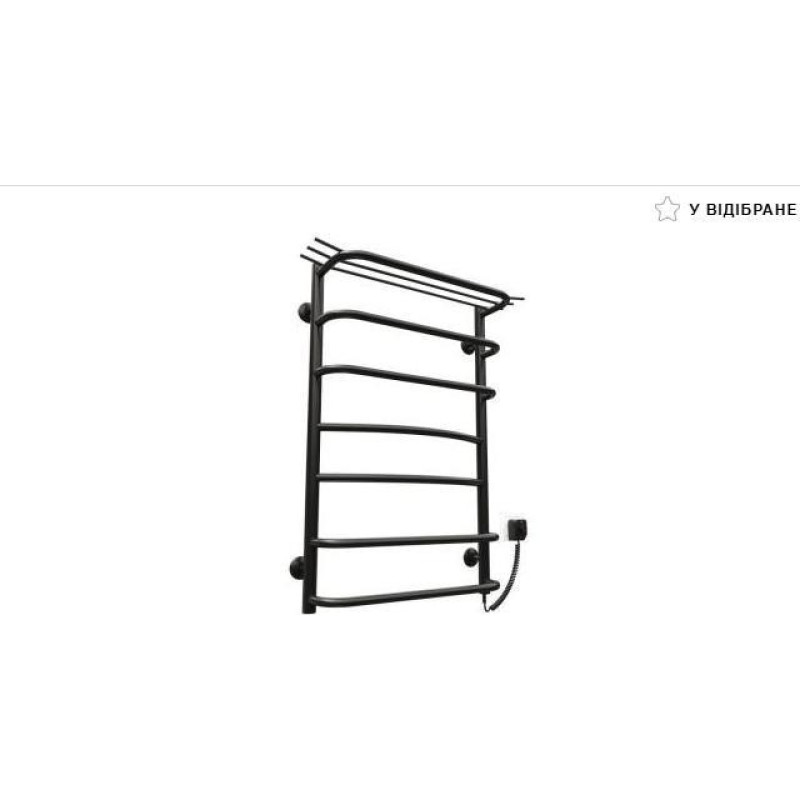 Kosser Electric towel warmer Kanna 700x500/7 ER, black (valve on the right)